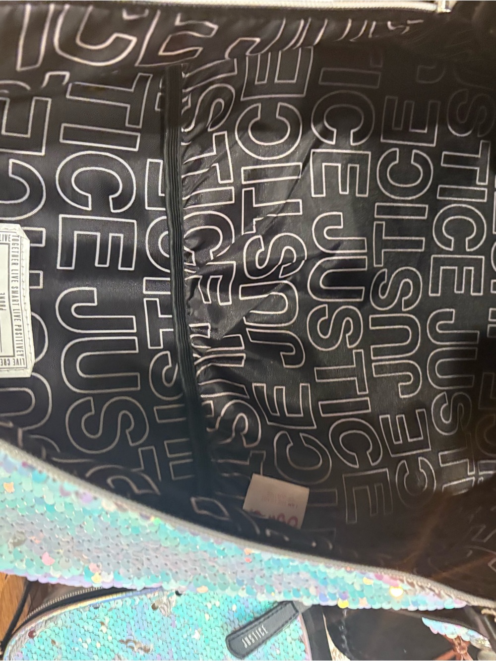 Justice Mermaid Sequin Crossbody Bag - Aqua and Pink - Picture 3 of 4